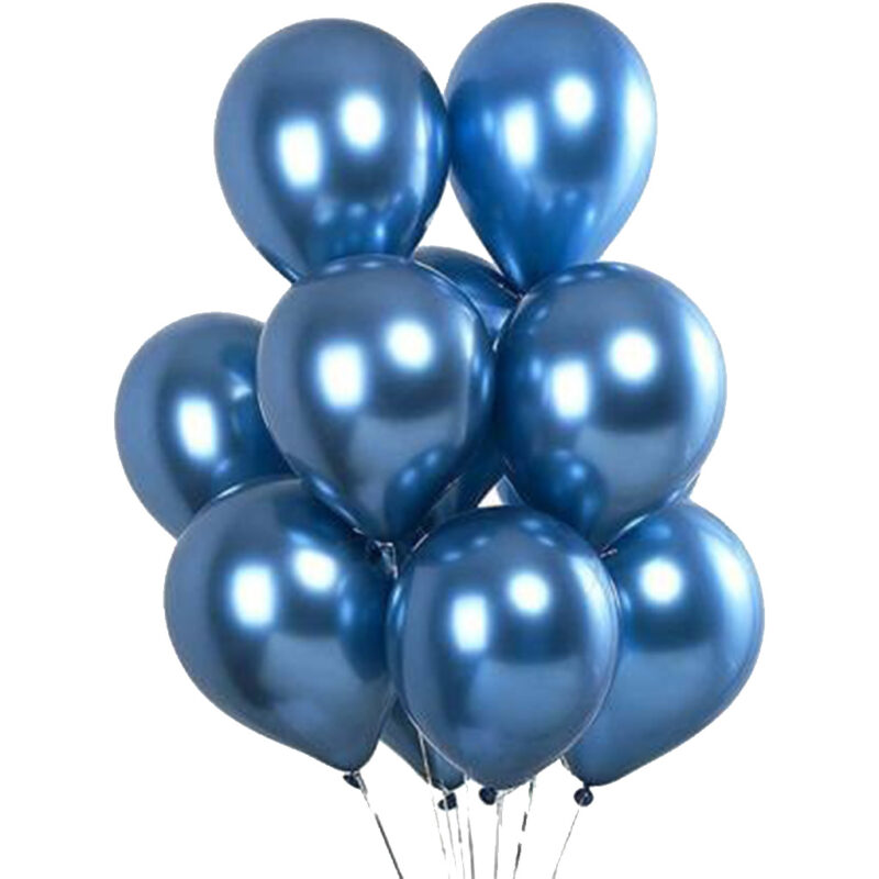 10in Blue Chrome Balloons