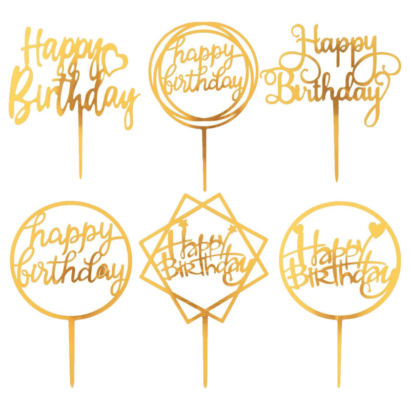 Acrylic happy birthday cake topper Assorted