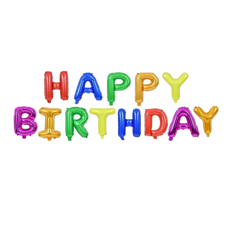 Multi color Letter Happy Birthday Foil Balloon B