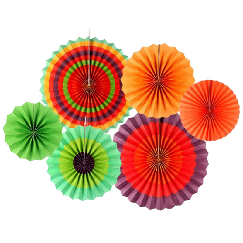 Paper Fan Set Multicolor