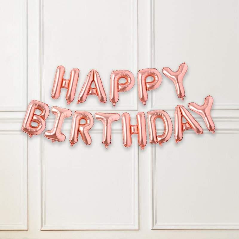 RoseGold Letter Happy birthday Foil Balloon A